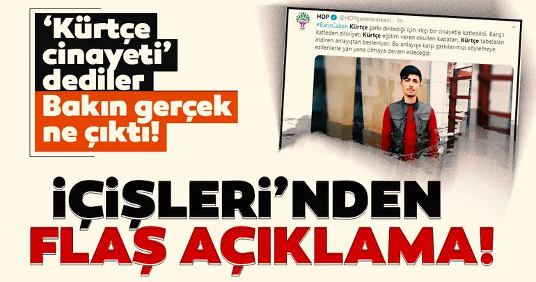 İçişleri Bakanlığı'ndan sözde 'Kürtçe müzik cinayeti' iddiasına ilişkin açıklama: Millet düşmanlarını tek tek düzeltelim!
