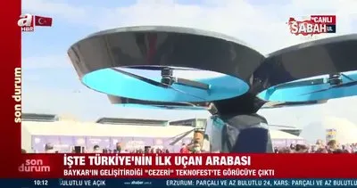 İşte Türkiye’nin ilk uçan arabası! Baykar’ın geliştirdiği Cezeri TEKNOFEST’te görücüye çıktı | Video