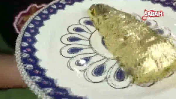 Bursa'da imal edilen altın kaplamalı baklavanın dilimini 550 liradan satılıyor | Video