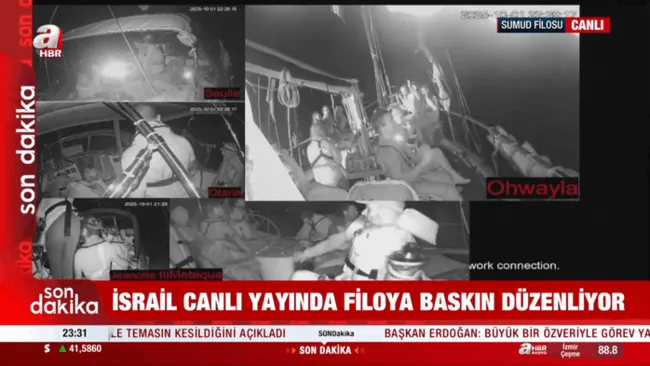 Katil İsrail’in Sumud Filosu’na müdahalesi kamerada! Tekneleri işte böyle alıkoydular