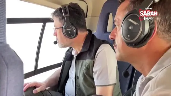 Bakan Yumaklı, Çanakkale’deki devam eden orman yangını havadan helikopterle inceledi | Video
