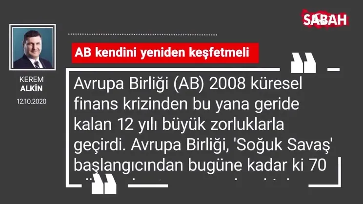 Kerem Alkin 'AB kendini yeniden keşfetmeli'