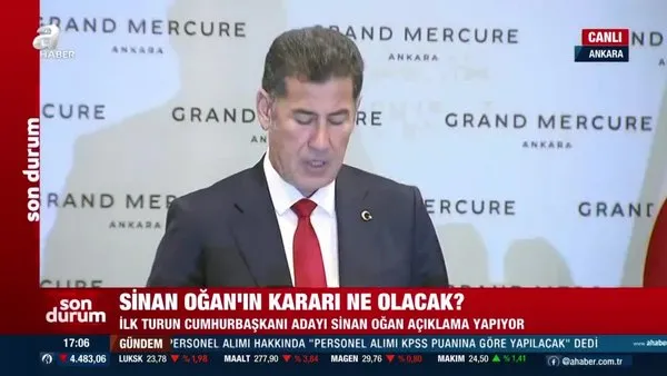 Sinan Oğan: 28 Mayıs'ta Recep Tayyip Erdoğan'ı destekleyeceğiz | VİDEO HABER