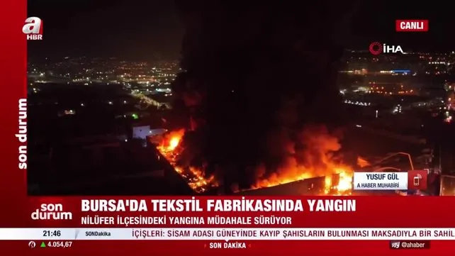 Son dakika: Bursa'da tekstil fabrikasında yangın! | Video