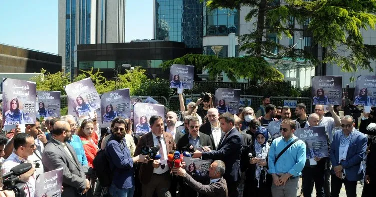 Gazeteci Şirin Ebu Akile’nin İsrail tarafından öldürülmesi konsolosluk önünde protesto edildi