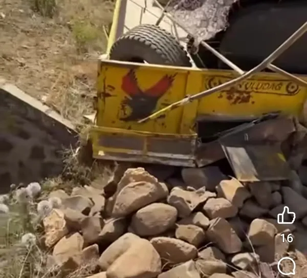 Kaza sonrası traktör görüntüsü