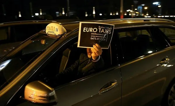 Brüksel'de Uber protestosu