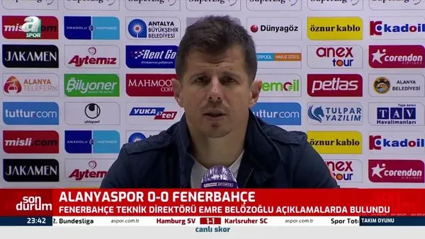Fenerbahçe'nin hocası Emre Belözoğlu Alanyaspor maçının ardından konuştu!