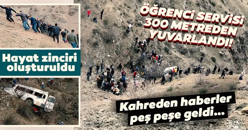 Batman'da öğrenci servisi 300 metreden yuvarlandı! Ölü ve yaralılar var
