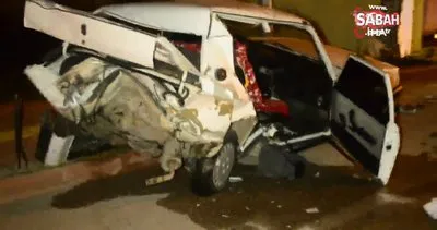 Direksiyon hakimiyetini kaybeden otomobil, park eden araca çarptı: 4 yaralı | Video