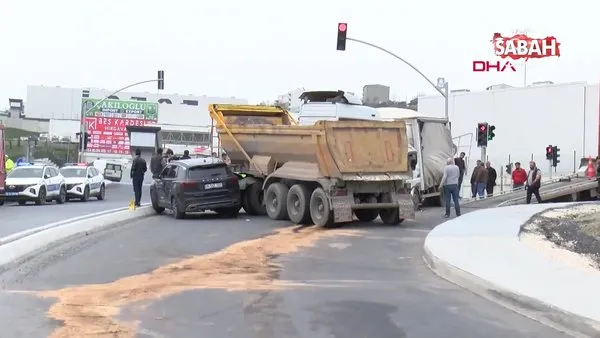 Başakşehir'de kamyonet hafriyat kamyonuna çarptı; 2 yaralı | Video