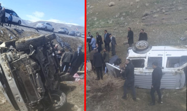 Van - Hakkari yolunda feci kaza! Kamyonet şarampole uçtu: 4 yaralı #van