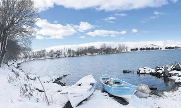 Ardahan -17’yi gördü Kura Nehri buz tuttu