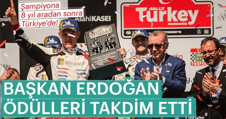 Başkan Erdoğan ralli şampiyonasında sporculara ödüllerini takdim etti