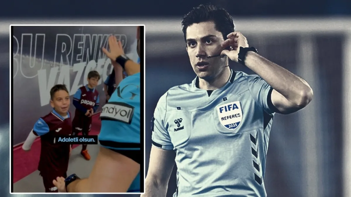 Küçük Trabzonspor taraftarından maç öncesi hakeme: