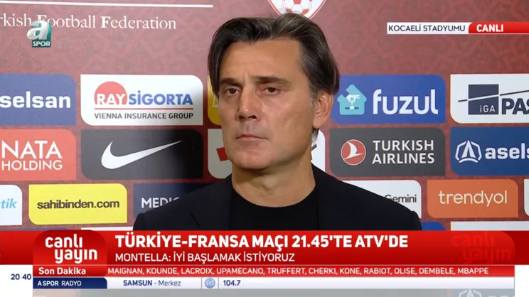 Vincenzo Montella Fransa maçı öncesi konuştu! 