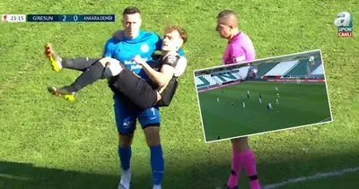 Son dakika: Giresunspor-Ankara Demirspor maçına damga vuran anlar! Topu dışarı attı, arkadaşını kucağında taşıdı