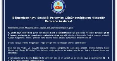 Kocaeli’de hava soğuyor! Sıcaklıklar 4 ila 7 derece düşecek #kocaeli