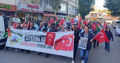 Ardahan Filistin için sokağa döküldü! İsrail'e lanet okundu, Filistin'e destek verildi #ardahan