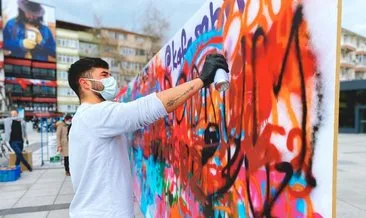 Grafiti yarışmasına renkli tanıtım