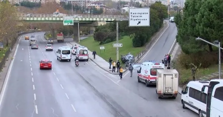 İstanbul Şişli’de ilginç olay: Takla atan sürücü aracını bırakıp gitti