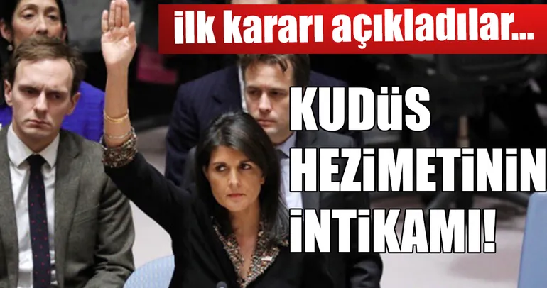 Kudüs hezimetinden sonra ABD'den ilk hamle!