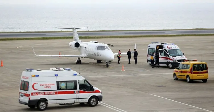Arızalanan ambulans uçak Trabzon’dan İngiltere’ye uçtu