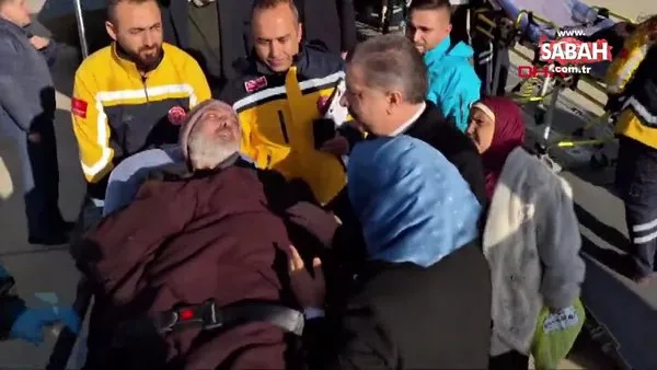 Sağlık Bakanı Koca, Gazze'den gelen hastalarla tek tek ilgilendi | Video