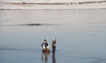 Ardahan’daki Aktaş Gölü dondu