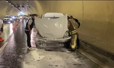 Üsküdar'da zincirleme kaza: 1 otomobil alev aldı! #istanbul