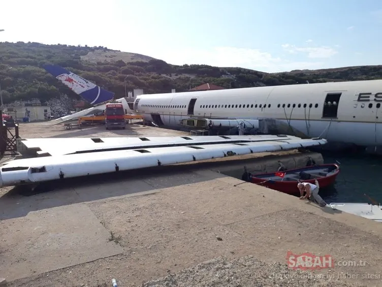 Edirne’nin İbrice Limanı’nda dev uçak böyle batırıldı