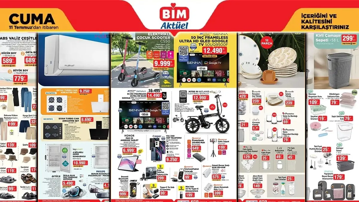 BÖYLE FIRSAT GÖRÜLMEDİ! BİM aktüel kataloğu 11-15 Temmuz: Teknoloji, mutfak ve banyo ürünlerinde büyük kampanya!