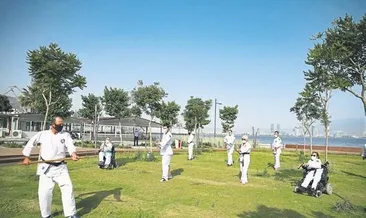 Engel tanımadan sahilde antrenman