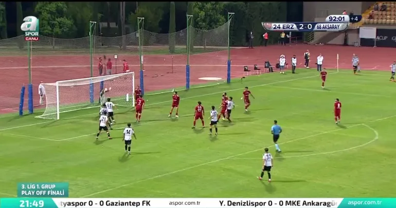 GOL | 24 Erzincanspor 2-1 68 Aksaray Belediyespor