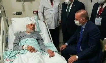 Başkan Erdoğan’dan Fethi Sekin’in babası ile kanaat önderi Nazırlı’ya hastanede ziyaret