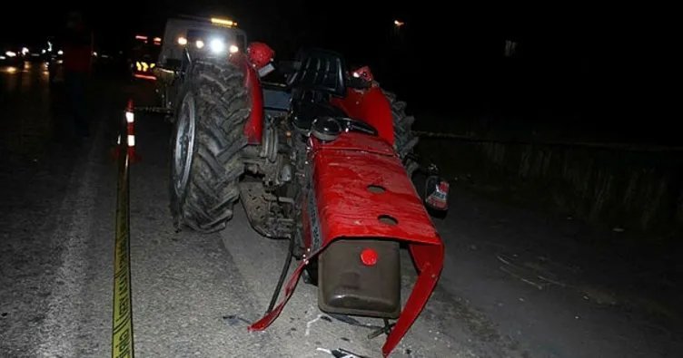 Otomobil traktöre çarptı: 1 ölü, 2 yaralı