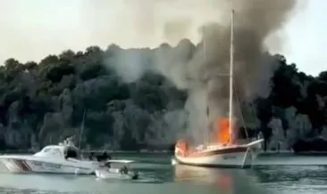 Antalya'da küle dönenen yat denize gömüldü! #antalya