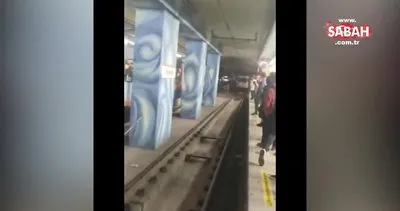 Acil durum butonuna bastı metroyu ikiye ayırdı | Video
