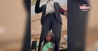 Dünyanın en uzun erkeği Sultan Kösen ile en kısa kadını Jyoti Amge, ABD’de buluştu | Video