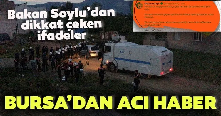 Bursa’da silahlı çatışma; 1 polis memuru şehit oldu