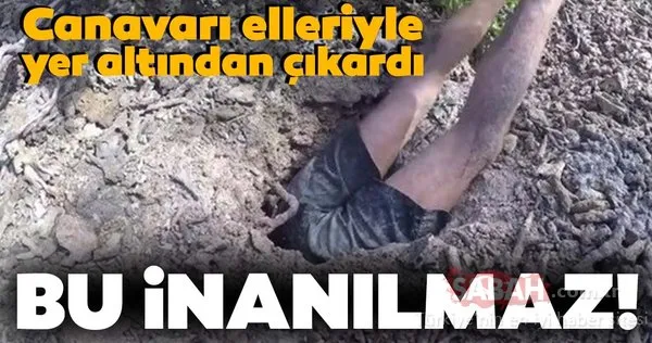 Çoğumuzun görünce bile kanı çekiliyor! Toprağın altına girip çıplak elleriyle yakaladı
