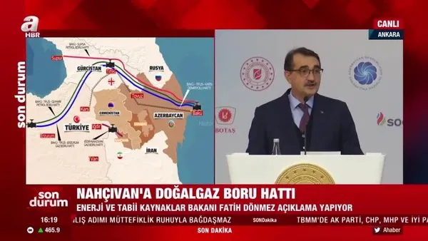 Bakan Dönmez'den 'Nahcıvan Doğalgaz Boru Hattı Projesi' töreninde önemli açıklamalar | Video
