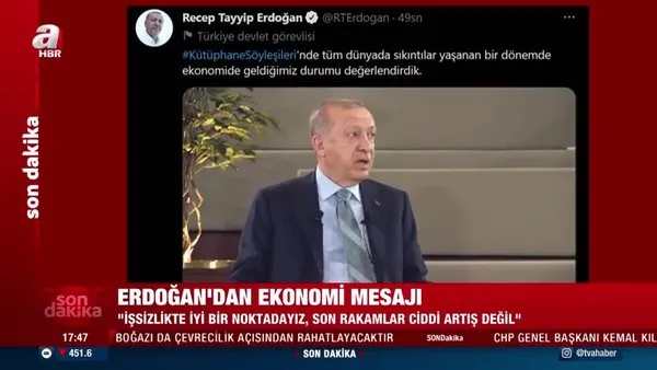 Başkan Erdoğan'dan ekonomi mesajı! | Video