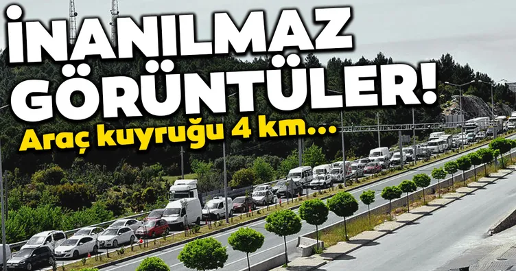 Muğla’da salgına rağmen inanılmaz görüntüler ortaya çıktı! Araç kuyruğu 4 km...