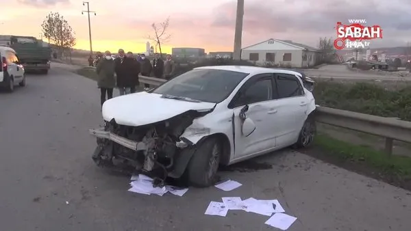 Kocaeli'de otomobil ve hafif ticari araç çarpıştı: 2 yaralı | Video