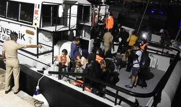 Akıntıya kapılan teknedeki kaçak göçmenler kurtarıldı