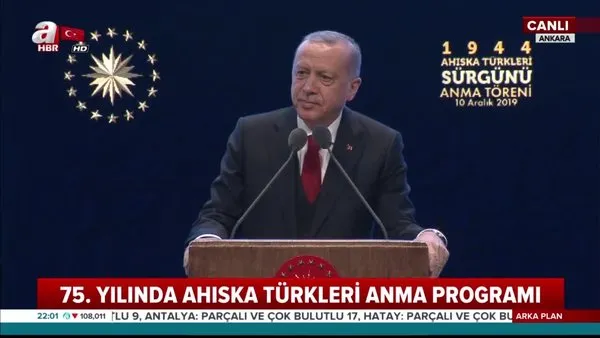 Başkan Erdoğan'dan Ahıska Türkleri Anma Programı'nda önemli açıklamalar