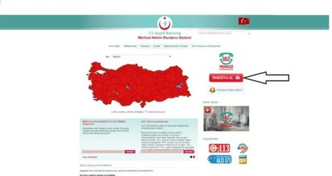 alo 182 online randevu alma