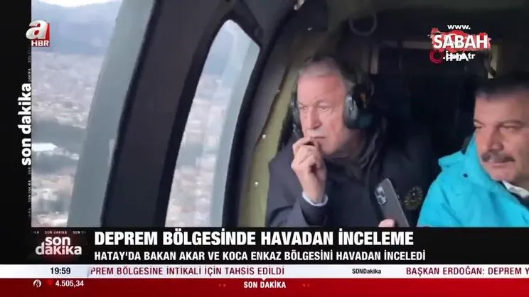Üç Bakan Hatay'daki arama kurtarma çalışmalarını havadan inceledi | Video