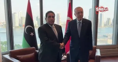 Cumhurbaşkanı Erdoğan, Libya Başkanlık Konseyi Başkanı Yunus el-Menfi ile görüştü | Video